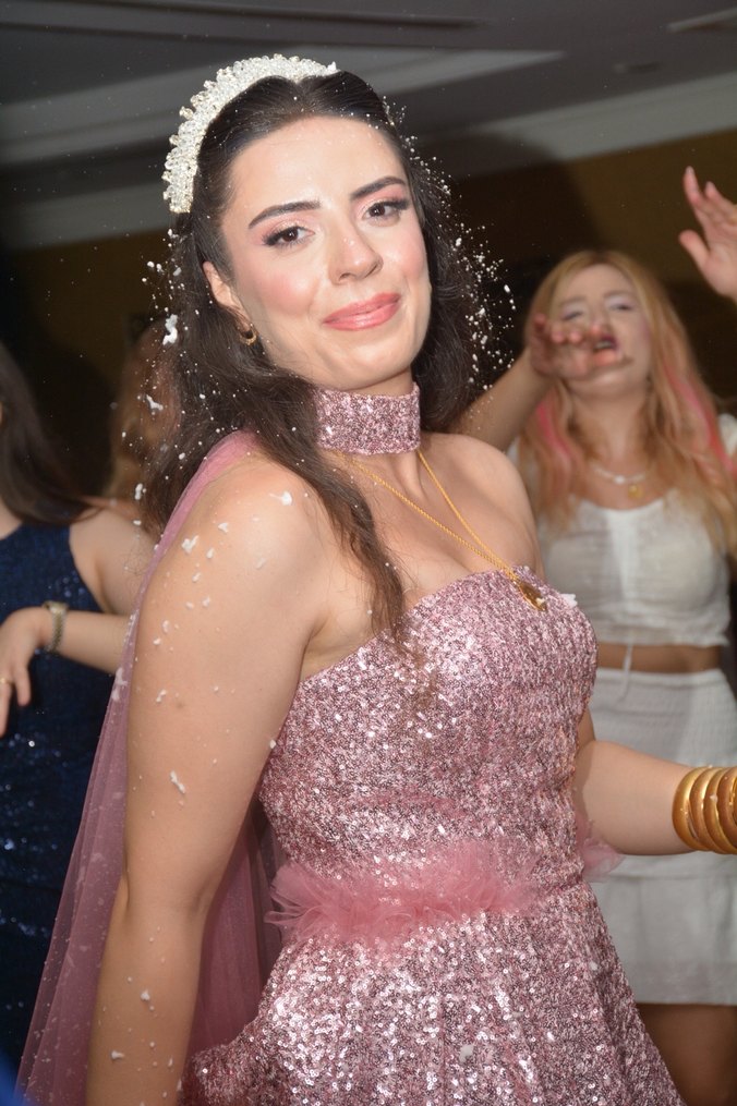 Parlak Pembe Mini Straplez Abiye Elbise after parti - Görsel 3