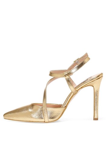 Nine west altın sarısı topuklu ayakkabı