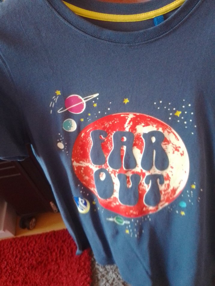 Mavi Baskılı Düğmeli  Tişört - Görsel 2