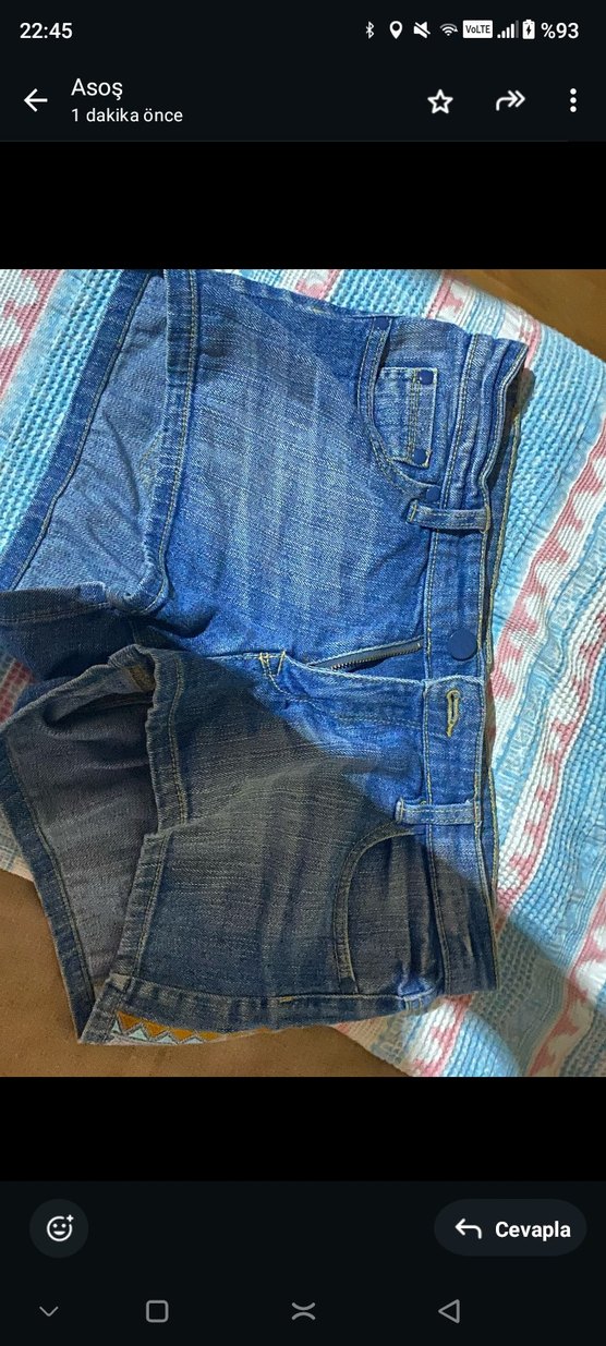 Beyaz Midi Denim Kadın Şort - Görsel 2