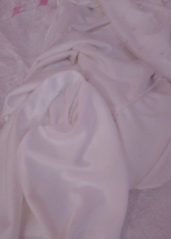 Beyaz Drapeli Uzun Abiye Elbise - Görsel 4