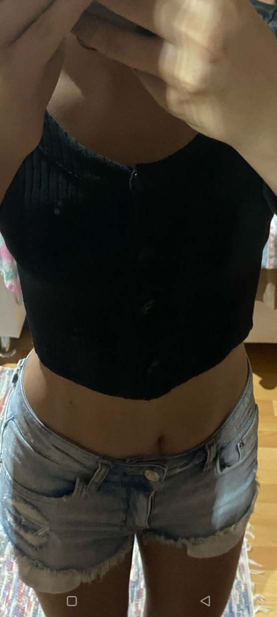 Kadın Mavi Batik Desenli Mini Kot Şort - Görsel 3