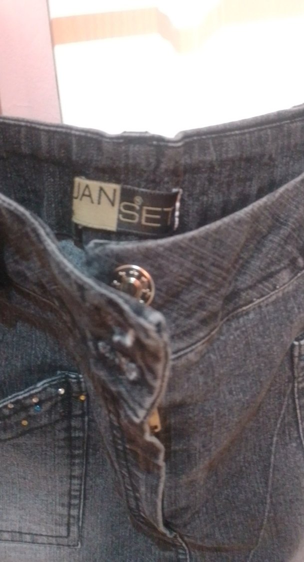 Düğmeli Gri Midi Kot Etek - Görsel 2