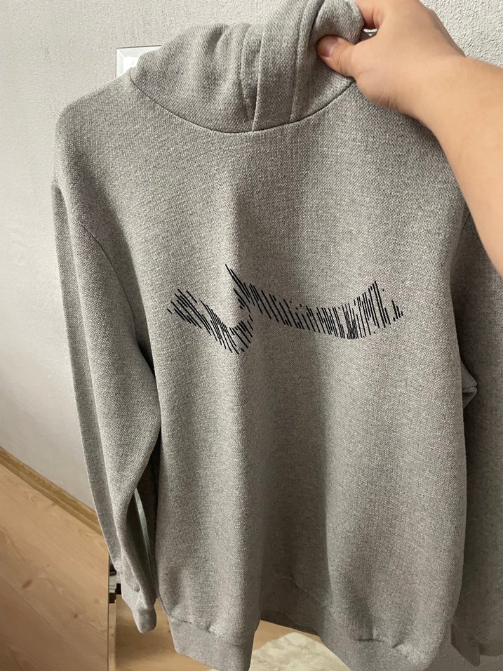 Gri Baskılı Erkek-Kadın Sweatshirt - Görsel 2