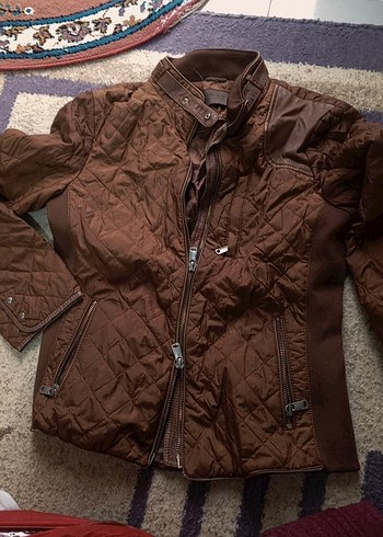 DESA Kahverengi Nakışlı Deri Ceket - Görsel 3