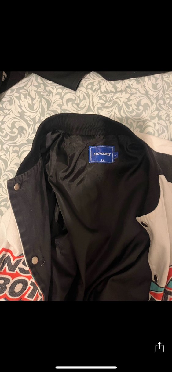 Düğmeli Baskılı ince bomber ceket - Görsel 3