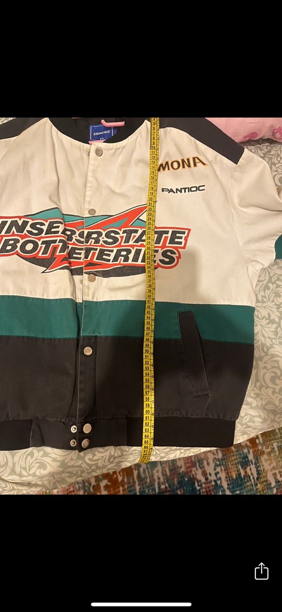 Düğmeli Baskılı ince bomber ceket - Görsel 5