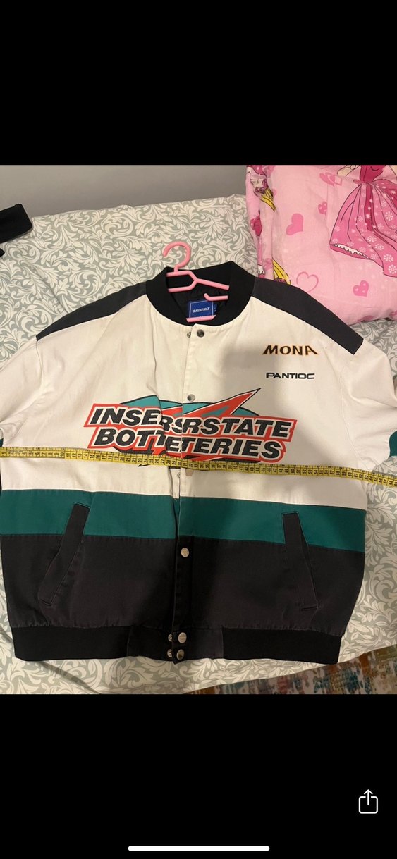 Düğmeli Baskılı ince bomber ceket - Görsel 4