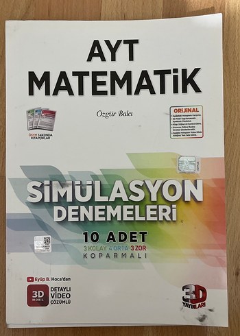 HEDİYELİ AYT Matematik Simülasyon Denemeleri 10'lu