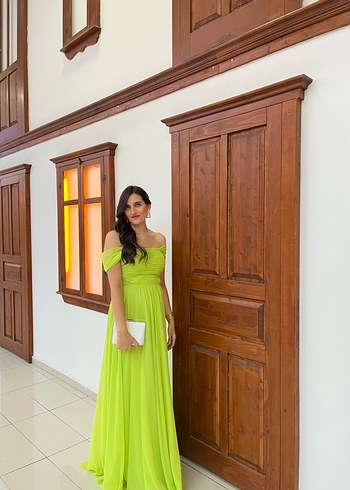 Yeşil Straplez Uzun Abiye Elbise - Görsel 3