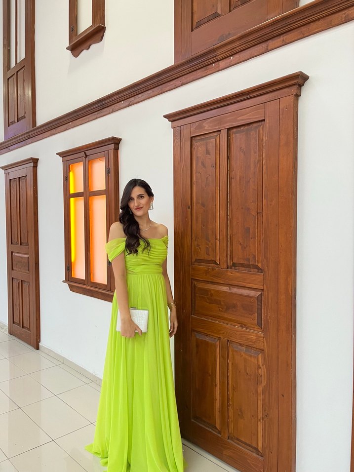 Yeşil Straplez Uzun Abiye Elbise - Görsel 3