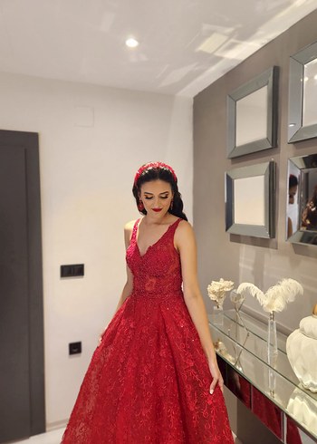 Parlak Kırmızı V Yakalı Kınalık - Görsel 3