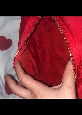  Beden burberry Parlak Kırmızı Makyaj Çantası