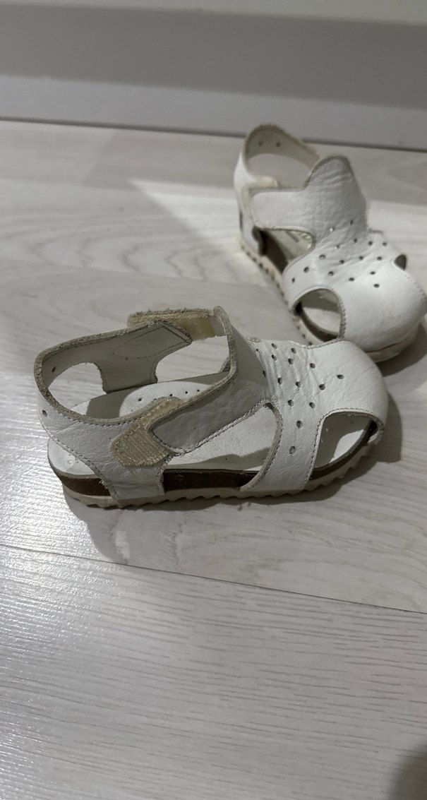 Beyaz Erkek Deri Sandalet - Görsel 3