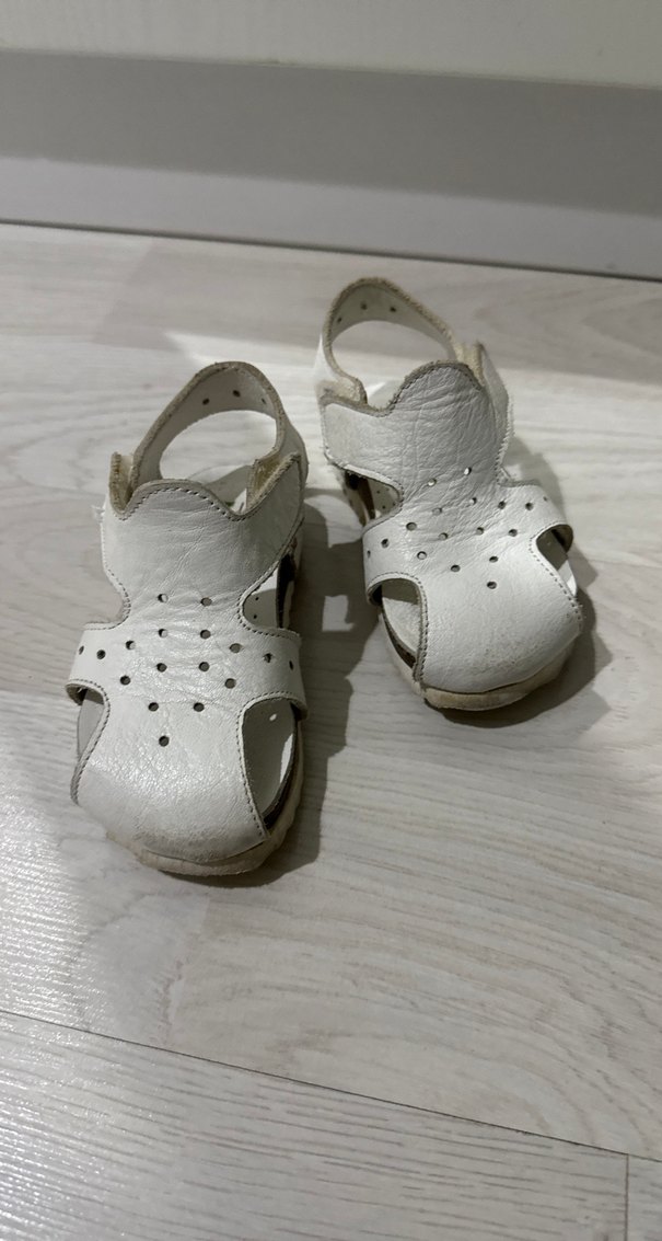 Beyaz Erkek Deri Sandalet - Görsel 2