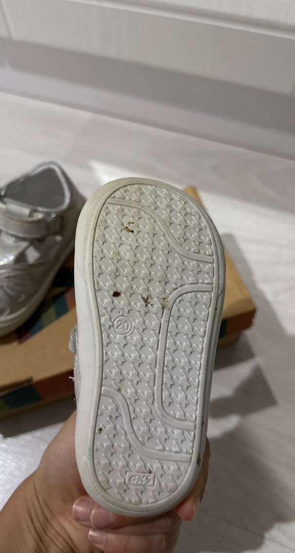 Kız Çocuk Gri İlk Adım Ayakkabısı Velcro - Görsel 4