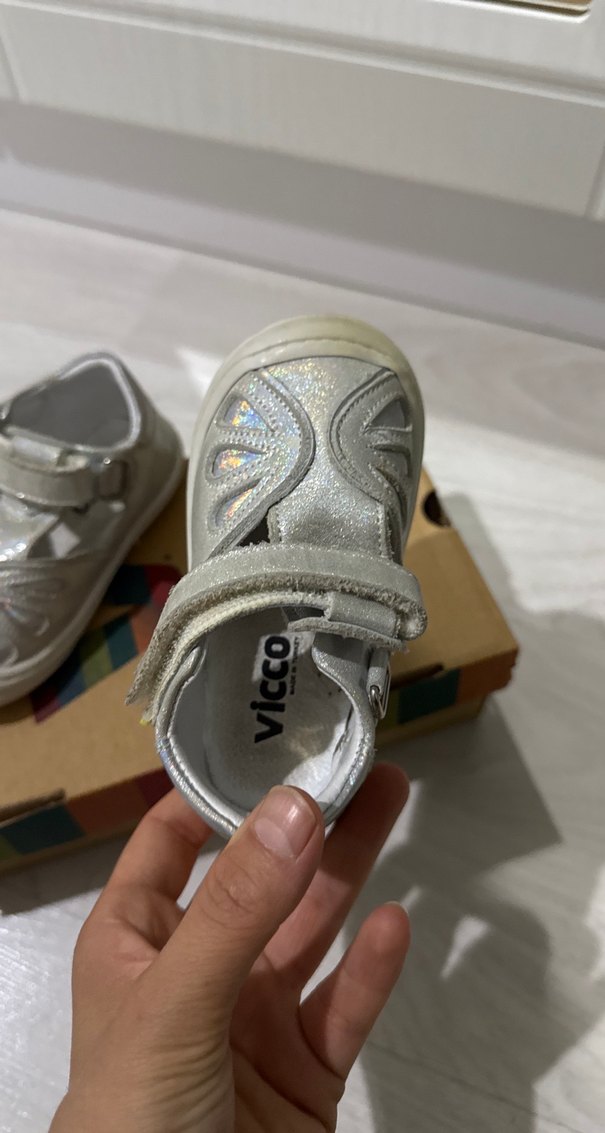 Kız Çocuk Gri İlk Adım Ayakkabısı Velcro - Görsel 3