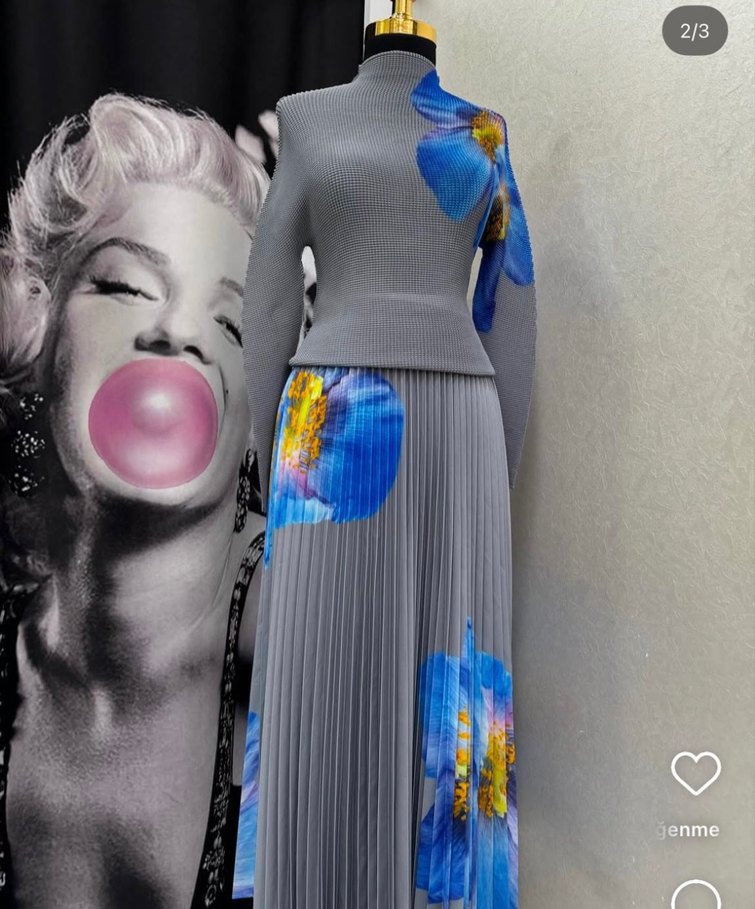 Gri Pilili Uzun ithal takım - Görsel 2