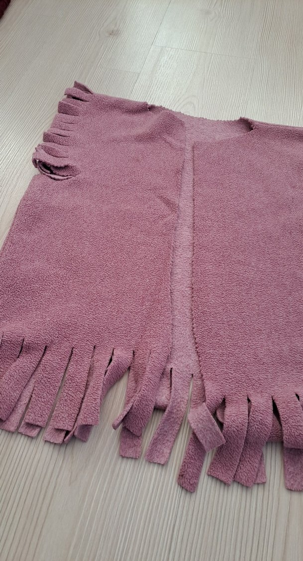 Kız Çocuk Mor Püsküllü Bohem Panço - Görsel 2