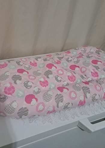 Pembe Desenli Bebek Uyku Yatağı - Görsel 4