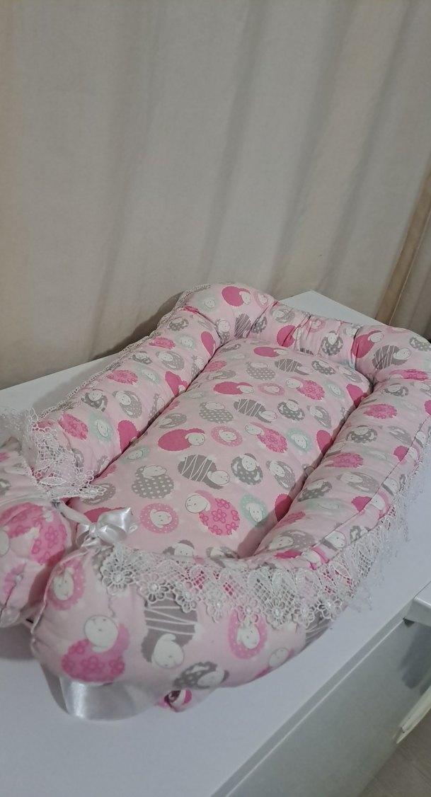 Pembe Desenli Bebek Uyku Yatağı - Görsel 2