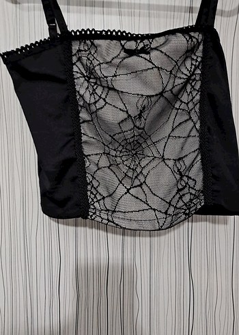 Dantel Detaylı Siyah Gotik Büstiyer - Görsel 3