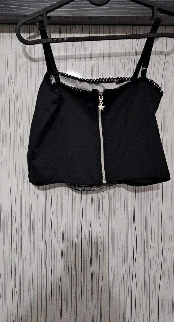 Dantel Detaylı Siyah Gotik Büstiyer - Görsel 2