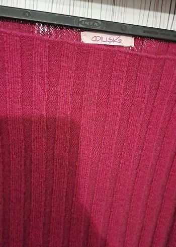 Pembe Kadın İnce Triko Uzun Kollu Kazak - Görsel 2