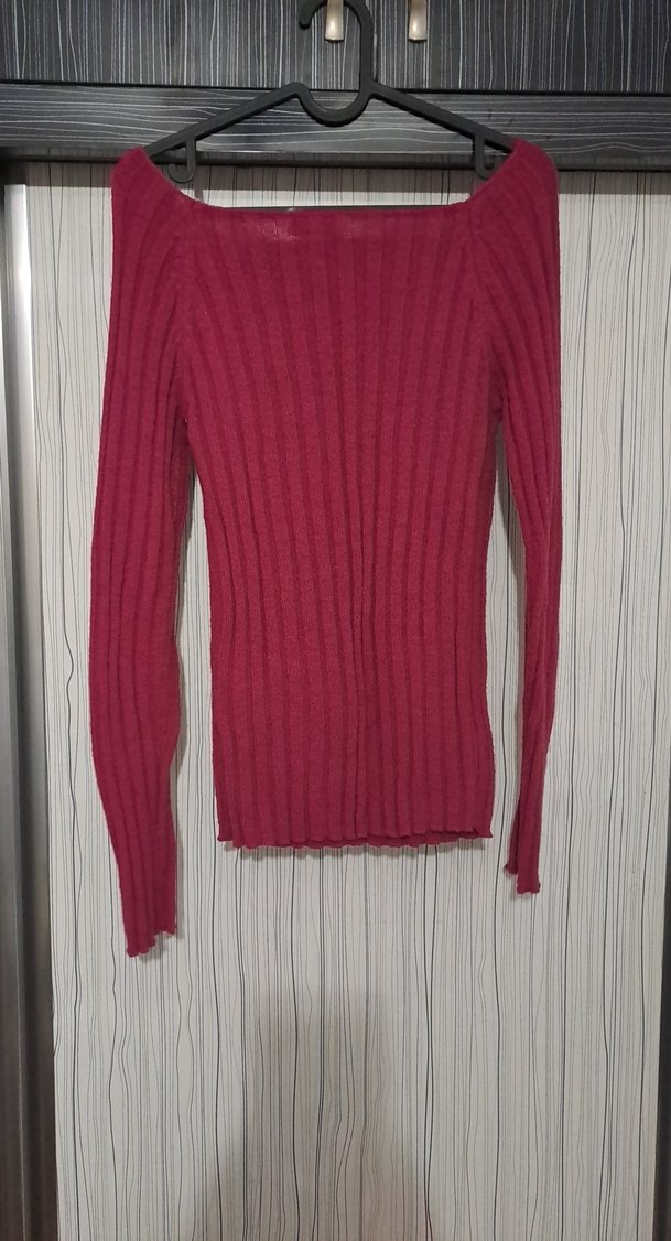 Pembe Kadın İnce Triko Uzun Kollu Kazak - Görsel 3