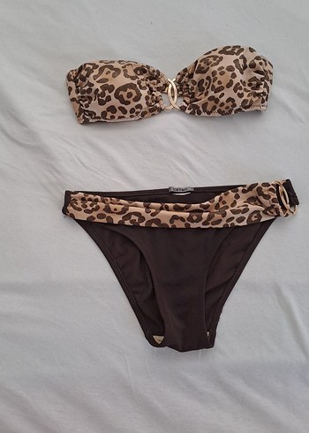 Leopar Desenli Kemerli Kadın Bikini