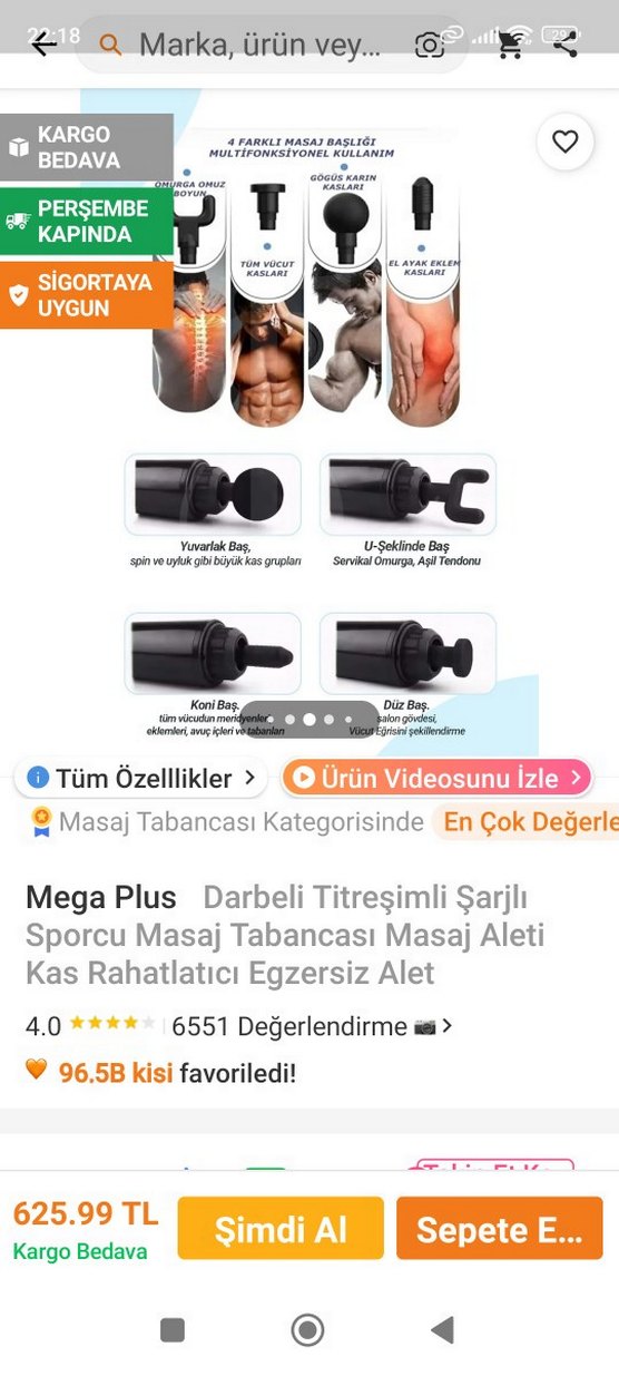Mega Plus Şarjlı Sporcu Masaj Tabancası Siyah - Görsel 3