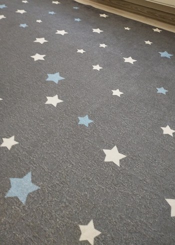 Gri Yıldız Desenli Modern Halı - Görsel 4