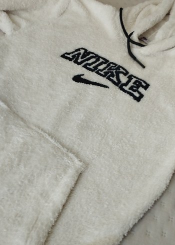 Nike Beyaz Kapüşonlu Kadın Sweatshirt - Görsel 6