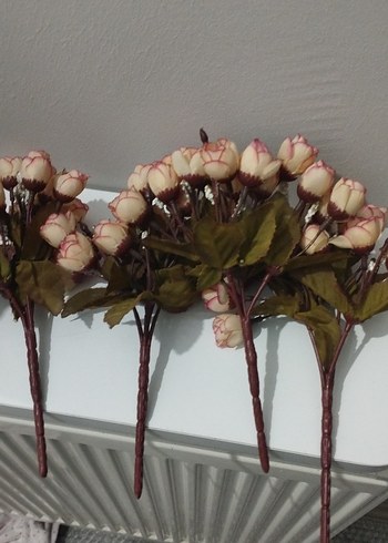 Bej Hasır Sepette Dekoratif Çiçekler - Görsel 4