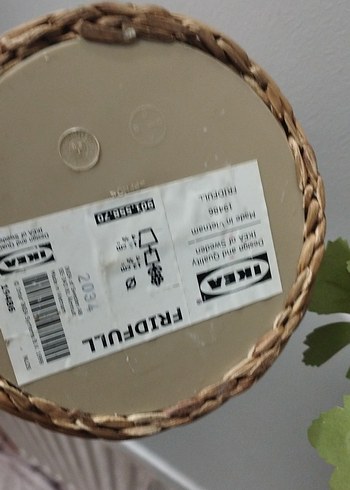 Bej Hasır Saksı ve Pastel Renkli Yapay Çiçek - Görsel 4