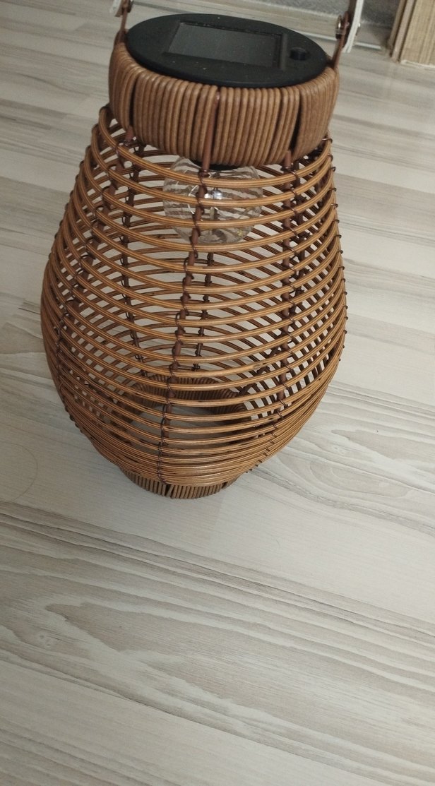 Bej Hasır Tasarımlı Taşınabilir Lamba - Görsel 2