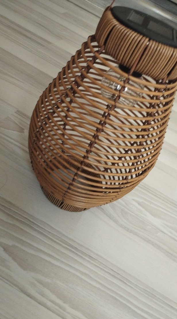 Bej Hasır Tasarımlı Taşınabilir Lamba - Görsel 4