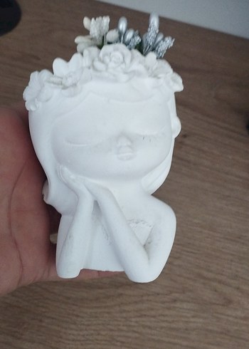 Beyaz Çiçekli Dekoratif Figürin Seti - Görsel 4