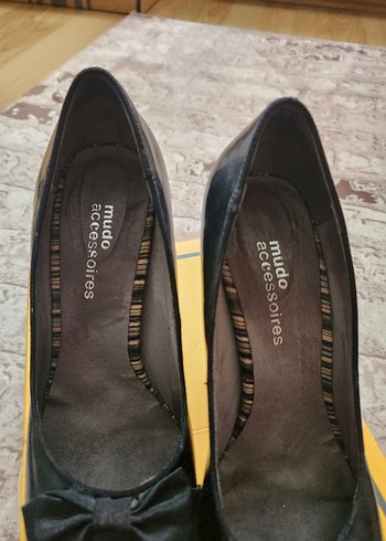38 Beden siyah Renk Tokalı Siyah Yüksek Topuklu Stiletto