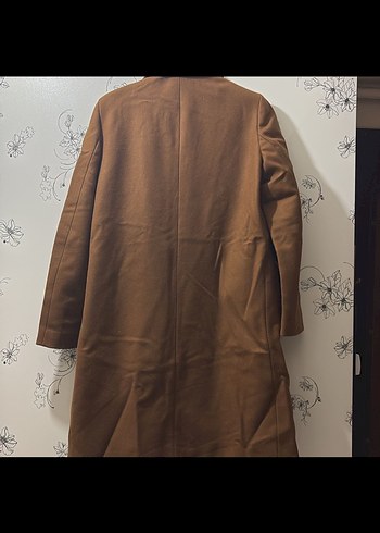 Zara Tek Düğmeli Kahverengi Kaban