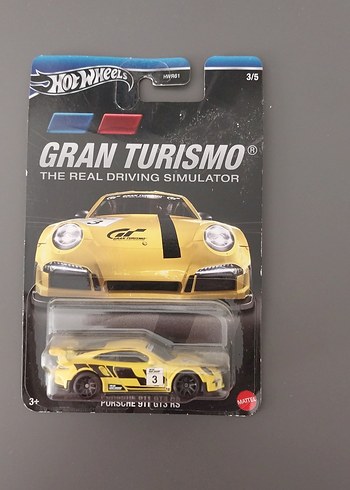 Sarı Hot Wheels Porsche 911 GT3 RS Oyuncak Araba