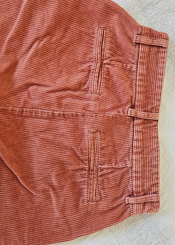 Tarçın Rengi Kadife Düz Kesim Pantolon - Görsel 2