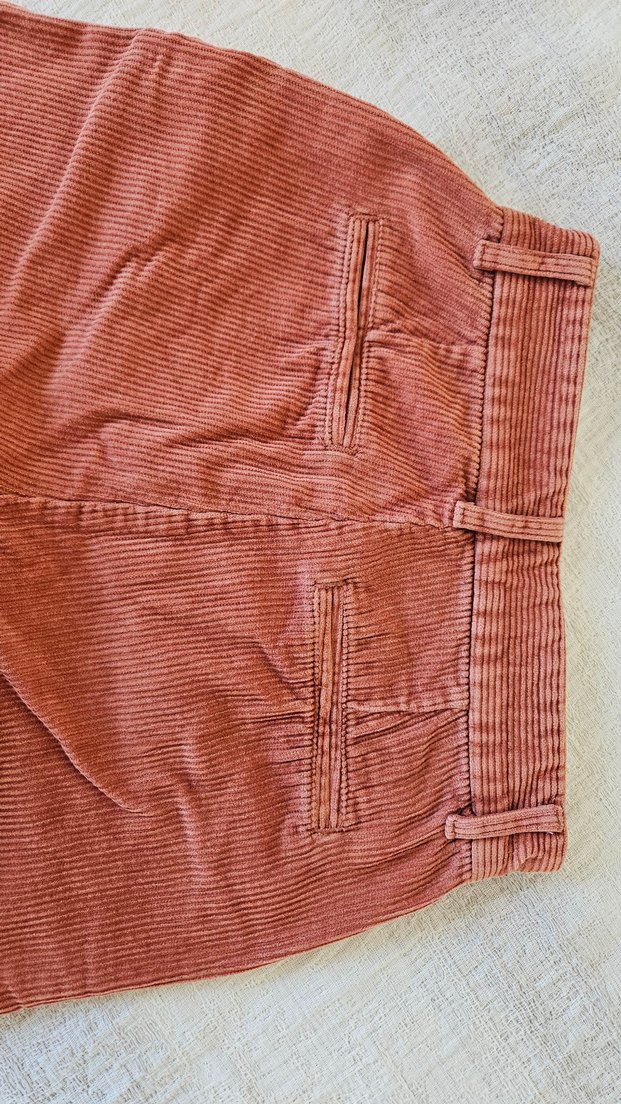 Tarçın Rengi Kadife Düz Kesim Pantolon - Görsel 2