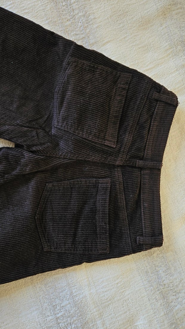 Kadın Kahverengi Kadife Denim Pantolon - Görsel 3