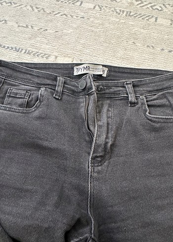 Diğer Gri Kadın Yırtık Dar Paça Jean