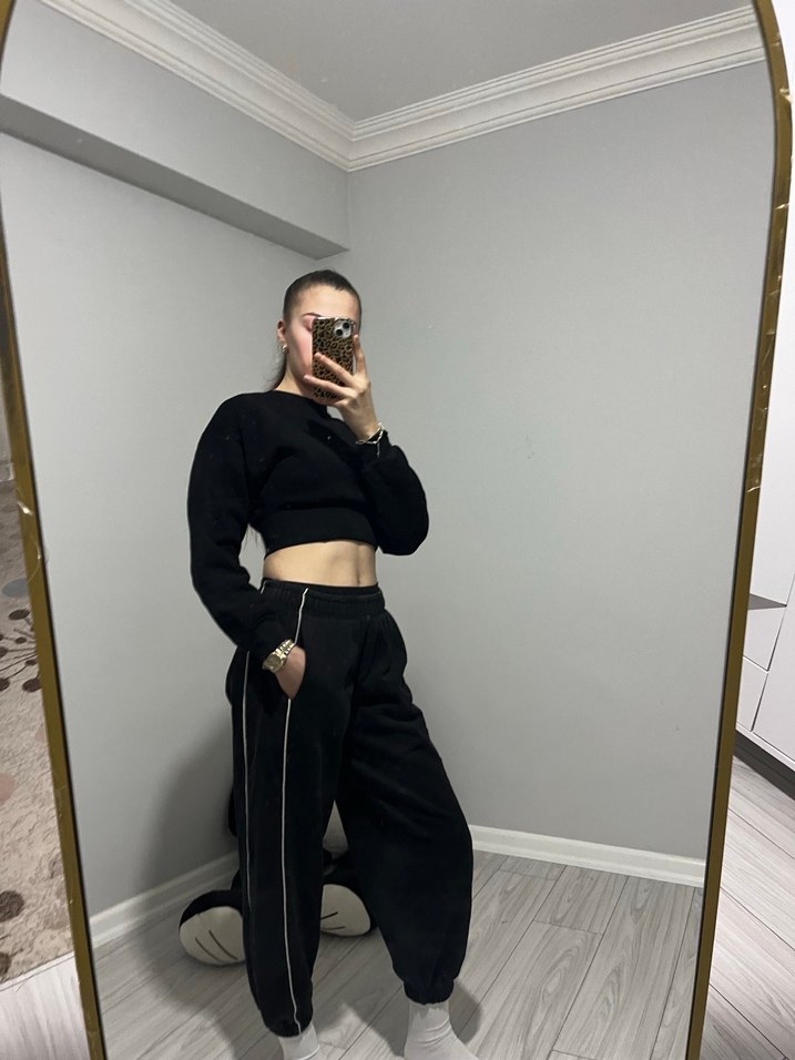 Siyah jogger kadın Eşofman Altı - Görsel 2