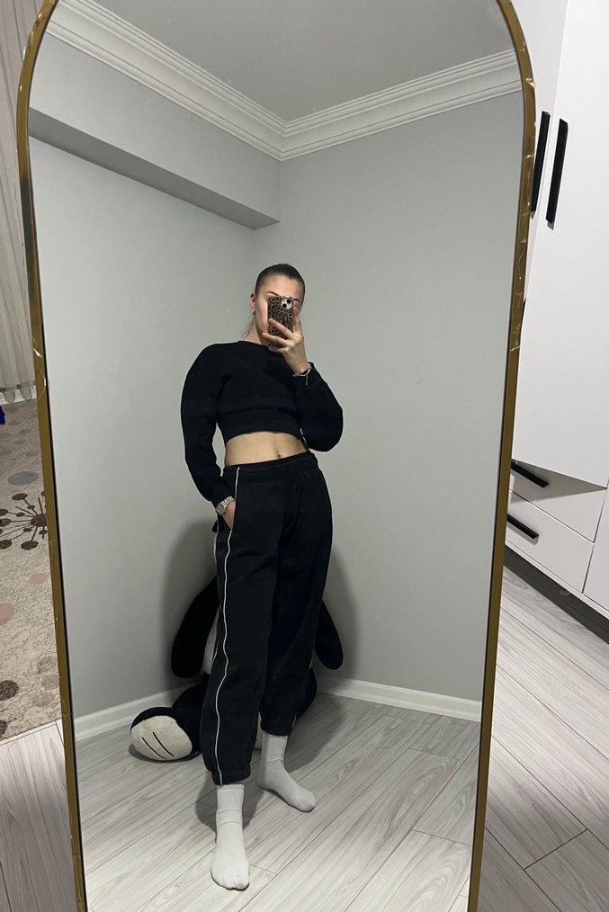 Siyah jogger kadın Eşofman Altı - Görsel 3