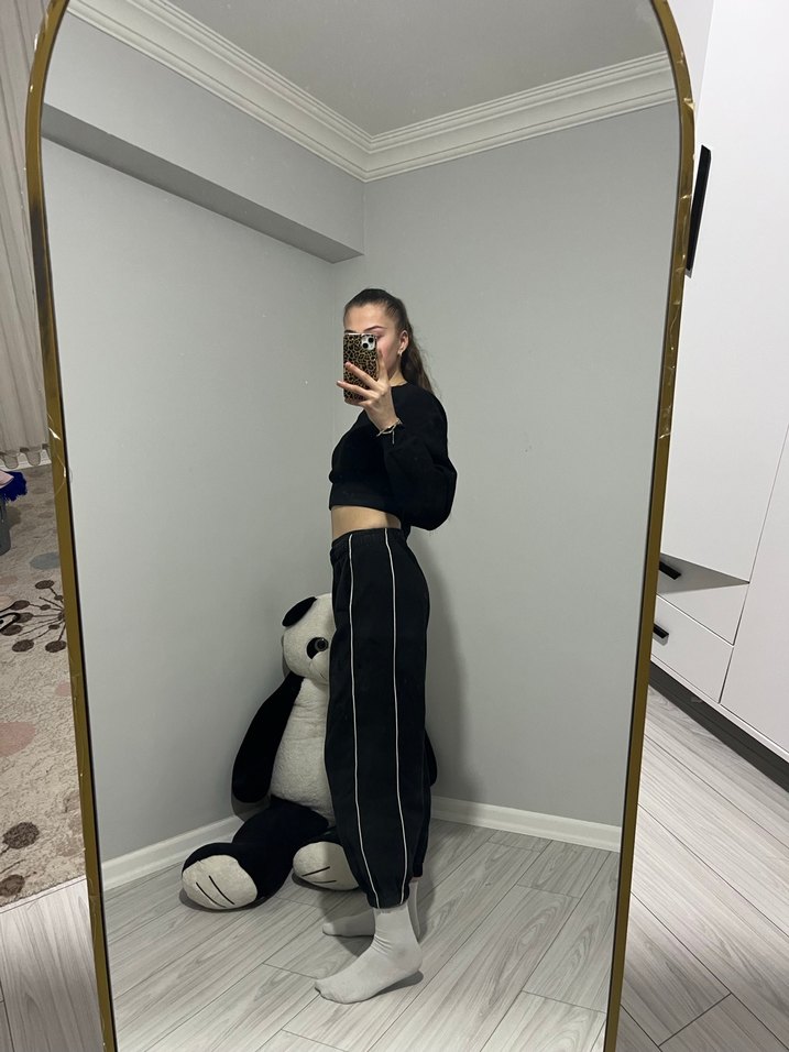 Siyah jogger kadın Eşofman Altı - Görsel 4