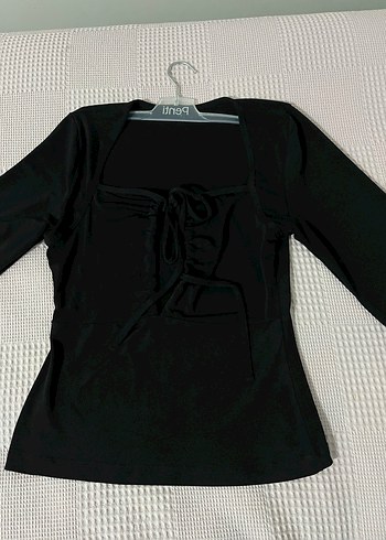 Siyah göğüs dekolteli Uzun Kollu body - Görsel 3