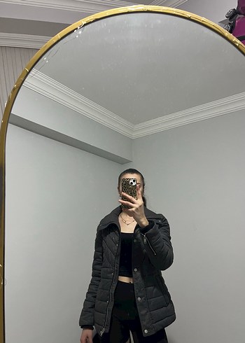 DeFacto Gri Yüksek Yakalı Fermuarlı Kadın Mont - Görsel 5